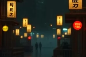 《返潮》潮湿地面反光的老巷弄画面